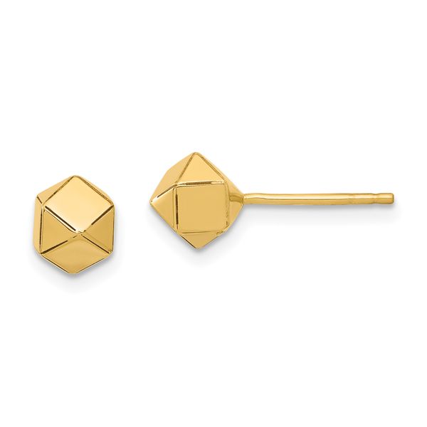 Leslie's 14K Polished Geometric Ball Post Earrings