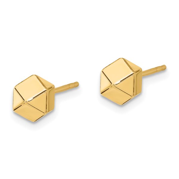 Leslie's 14K Polished Geometric Ball Post Earrings - Image 2
