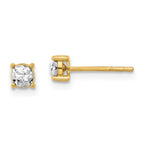 Leslie's 14K w/Rhodium Polished and D/C Post Earrings