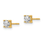 Leslie's 14K w/Rhodium Polished and D/C Post Earrings - Image 2
