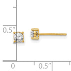Leslie's 14K w/Rhodium Polished and D/C Post Earrings - Image 4