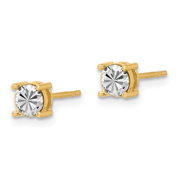 Leslie's 14K w/Rhodium Polished and D/C Post Earrings - Image 2