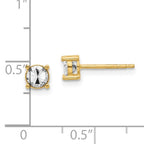 Leslie's 14K w/Rhodium Polished and D/C Post Earrings - Image 4