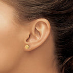 Leslie's 14K Polished/Satin and Diamond-cut Ball Post Earrings - Image 3