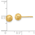 Leslie's 14K Polished/Satin and Diamond-cut Ball Post Earrings - Image 4