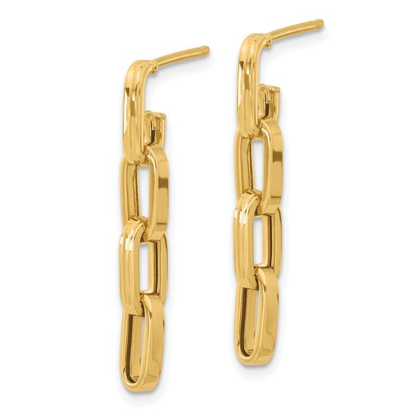Leslie's 14K Polished Link Dangle Post Earrings - Image 2