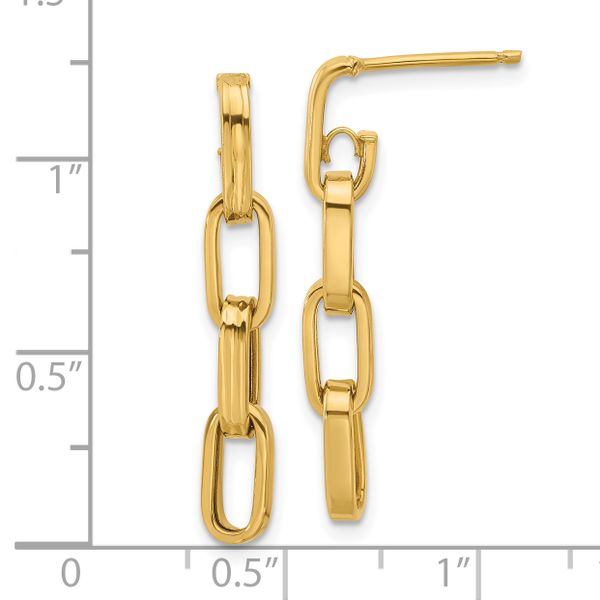 Leslie's 14K Polished Link Dangle Post Earrings - Image 4