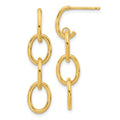 Leslie's 14K Polished Triple Circle Link Dangle Post Earrings