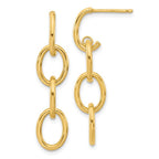Leslie's 14K Polished Triple Circle Link Dangle Post Earrings