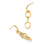Leslie's 14K Polished Triple Circle Link Dangle Post Earrings - Image 5