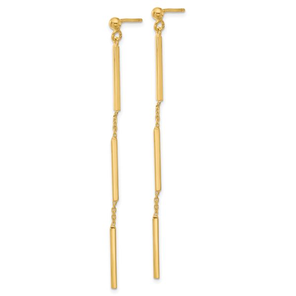 Leslie's 14K Polished 3 Bar Dangle Post Earrings - Image 2