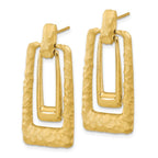 Leslie's 14K Polished and Satin Rectangle Dangle Post Earrings - Image 2