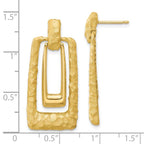Leslie's 14K Polished and Satin Rectangle Dangle Post Earrings - Image 4