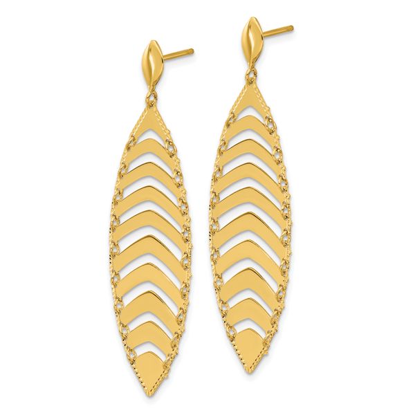 Leslie's 14k Polished D/C Post Dangle Leaf Earrings - Image 2