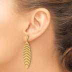 Leslie's 14k Polished D/C Post Dangle Leaf Earrings - Image 3