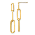 Leslie's 14k Polished Paperclip Link Post Dangle Earrings
