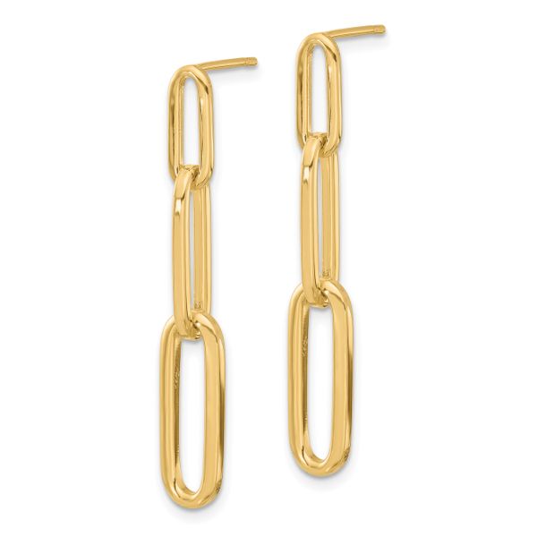 Leslie's 14k Polished Paperclip Link Post Dangle Earrings - Image 2