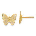 Leslie's 14k Textured and Polished Butterfly Post Earrings