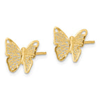 Leslie's 14k Textured and Polished Butterfly Post Earrings - Image 2