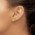 Leslie's 14k Textured and Polished Butterfly Post Earrings - Image 3