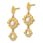 Leslie's 14k Polished FWC Pearl Flower Post Dangle Earrings - Image 2