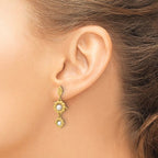 Leslie's 14k Polished FWC Pearl Flower Post Dangle Earrings - Image 3