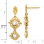 Leslie's 14k Polished FWC Pearl Flower Post Dangle Earrings - Image 4