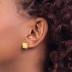 Leslie's 14K Polished Hollow Puffed Square Post Earrings - Image 3