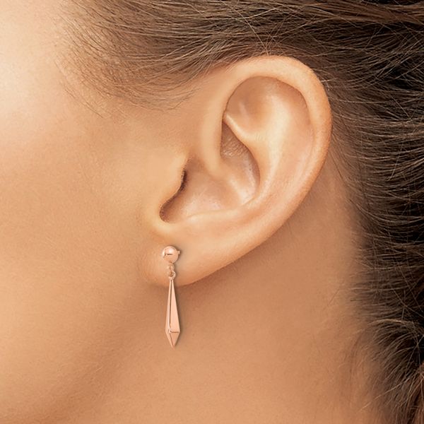Leslie's 14K Rose Gold Polished Post Dangle Earrings - Image 3