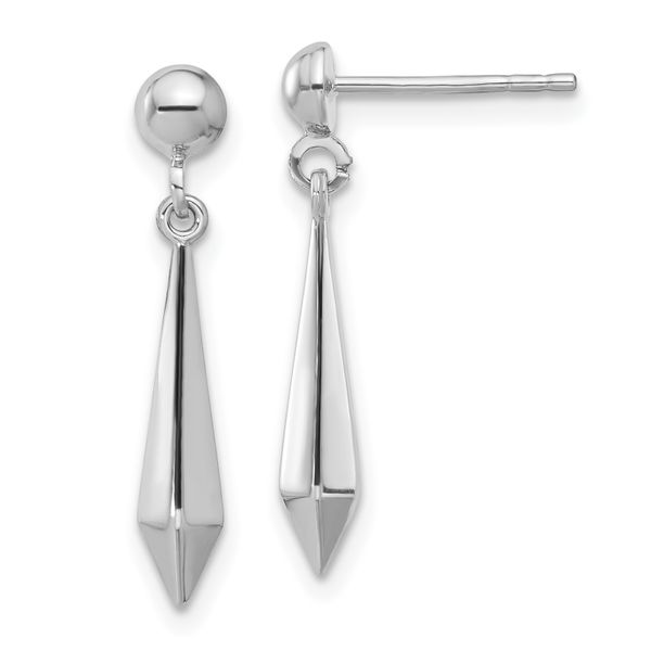 Leslie's 14K White Gold Polished Post Dangle Earrings