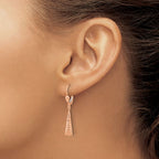 Leslie's 14K Rose Gold Polished/ Dia-cut Dangle Leverback Earrings - Image 3