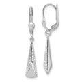 Leslie's 14K White Gold Polished/Diamond-cut Dangle Leverback Earrings