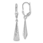 Leslie's 14K White Gold Polished/Diamond-cut Dangle Leverback Earrings
