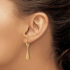 Leslie's 14K Polished and Diamond-cut Dangle Leverback Earrings - Image 3