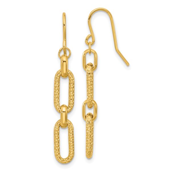 Leslie's 14K Polished and D/C Link Dangle Earrings