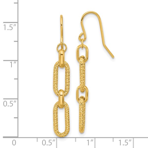 Leslie's 14K Polished and D/C Link Dangle Earrings - Image 4