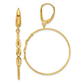 Leslie's 14K Polished Link Design Leverback Hoop Earrings