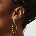 Leslie's 14K Polished Link Design Leverback Hoop Earrings - Image 3