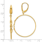 Leslie's 14K Polished Link Design Leverback Hoop Earrings - Image 4