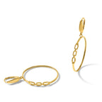 Leslie's 14K Polished Link Design Leverback Hoop Earrings - Image 5