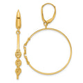 Leslie's 14K Polished Link Design Leverback Hoop Earrings