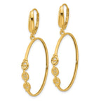 Leslie's 14K Polished Link Design Leverback Hoop Earrings - Image 2