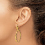 Leslie's 14K Polished Link Design Leverback Hoop Earrings - Image 3