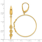 Leslie's 14K Polished Link Design Leverback Hoop Earrings - Image 4