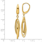 Leslie's 14K Polished/Textured Triple Oval Dangle Earrings - Image 4