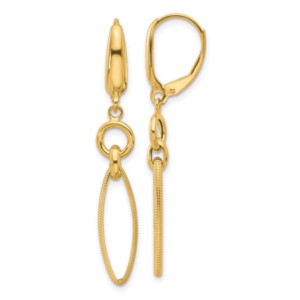 Leslie's 14K Polished/Textured Dangle Earrings