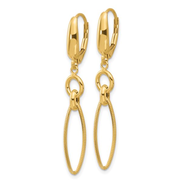 Leslie's 14K Polished/Textured Dangle Earrings - Image 2