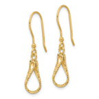14K Polished and Diamond-cut Dangle Earrings - Image 2