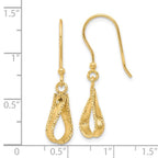 14K Polished and Diamond-cut Dangle Earrings - Image 4