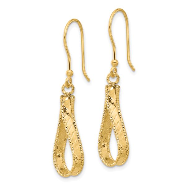 Leslie's 14K Polished and Diamond-cut Dangle Earrings - Image 2